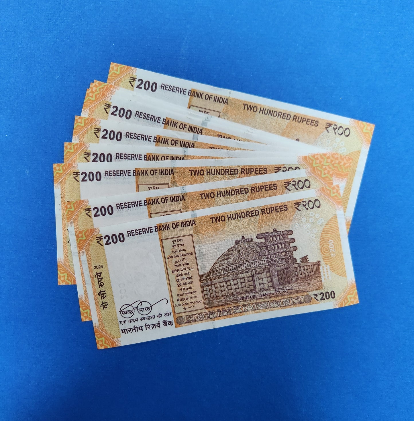 786100 786900 India 200 rupee bills 9 banknotes set UNC