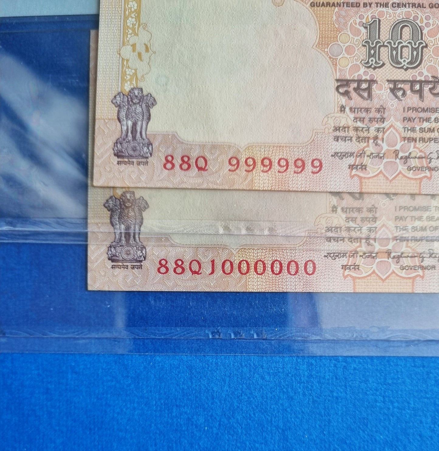 1000000 999999 pair india 10 rupee bills PMG graded.