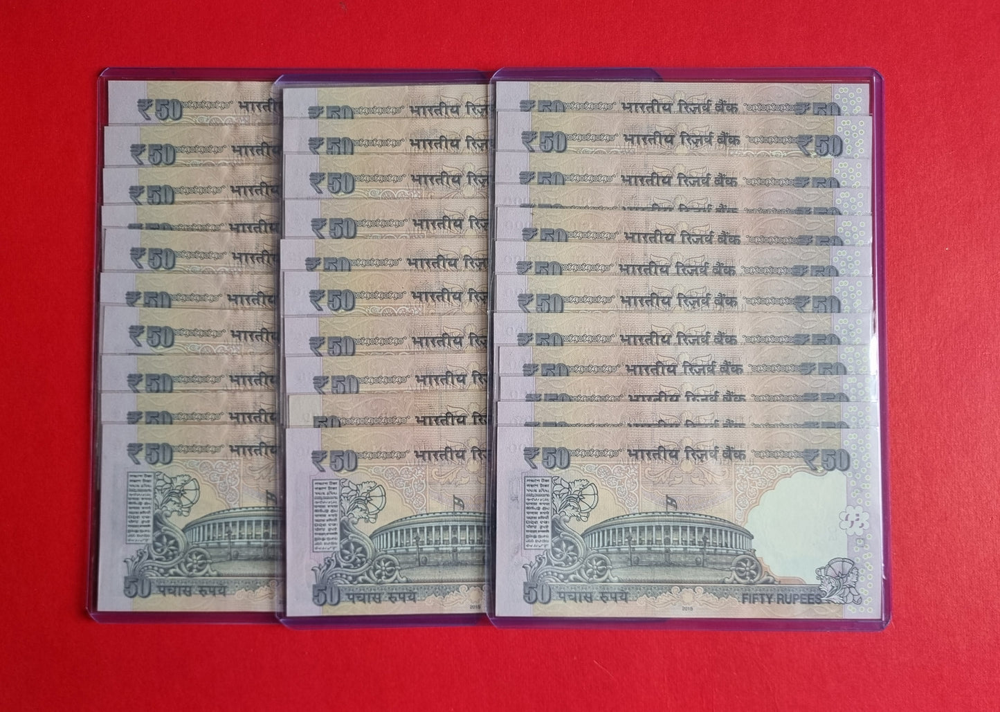 32 bills banknotes big set UNC india 50 rupee old design.