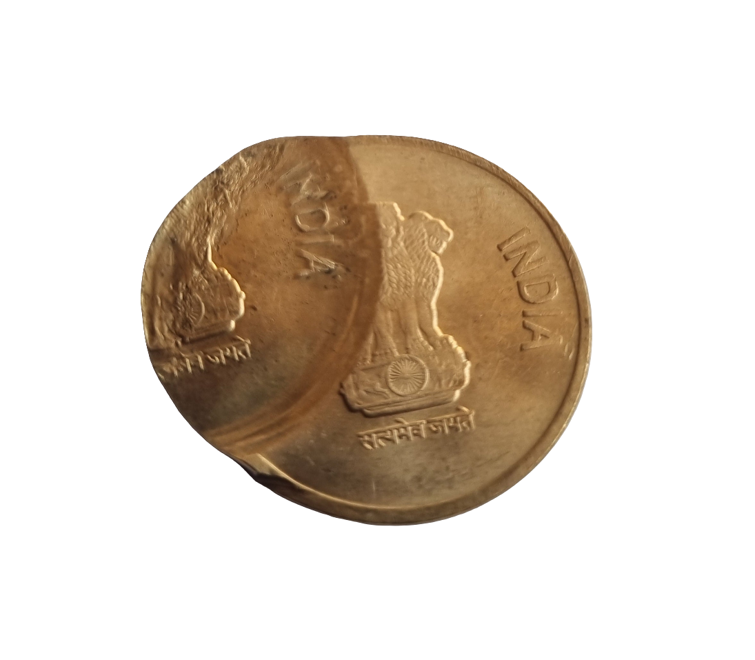 Error india 5 rupee coin genuine original.
