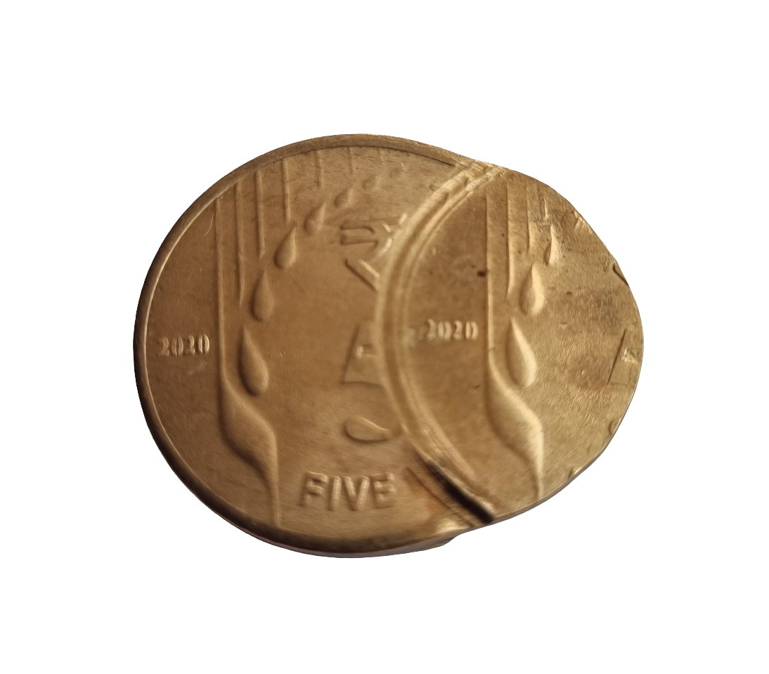 Error india 5 rupee coin genuine original.
