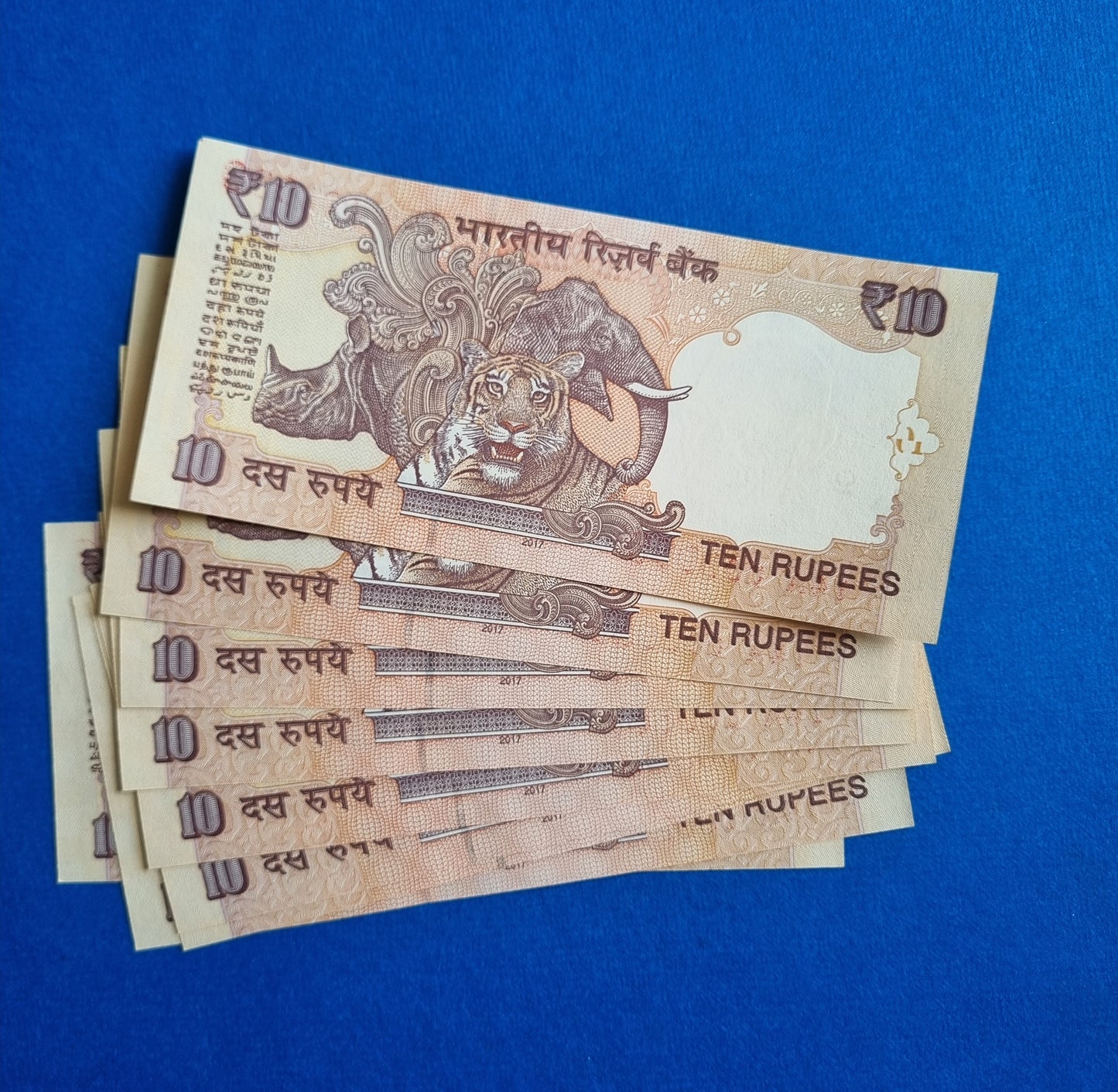 000111 000999 india 10 rupee 9 bills UNC banknotes set.