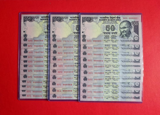 32 bills banknotes big set UNC india 50 rupee old design.